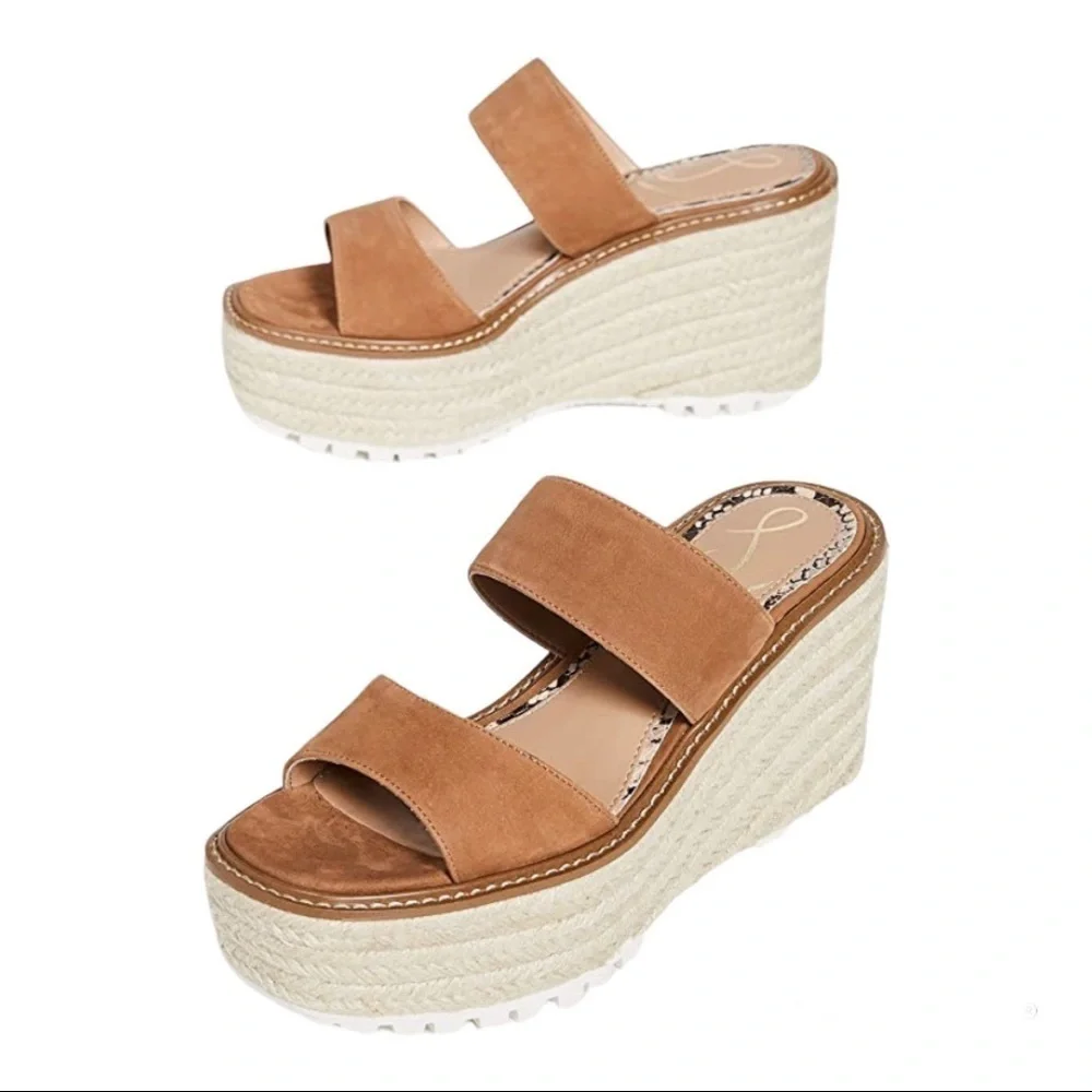 Sam Edelman Luca Espadrille Platform Wedges Sandals Size 10